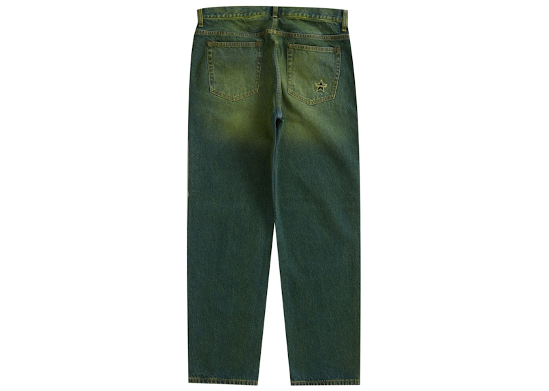 Order 至高標準常規牛仔褲噴漆綠