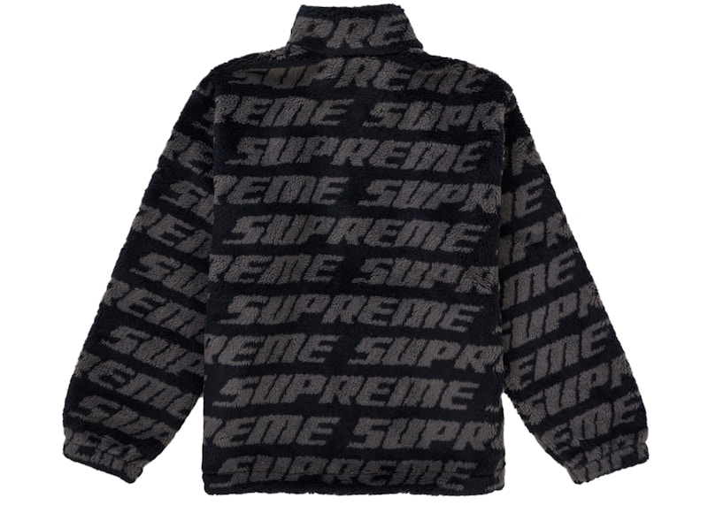 Order Supreme Repeat Jacquard Fleece Jacket Black