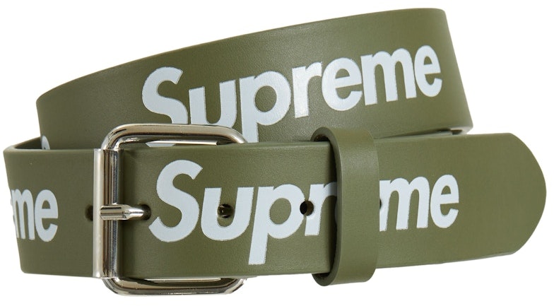 supreme-repeat-leather-belt-olive