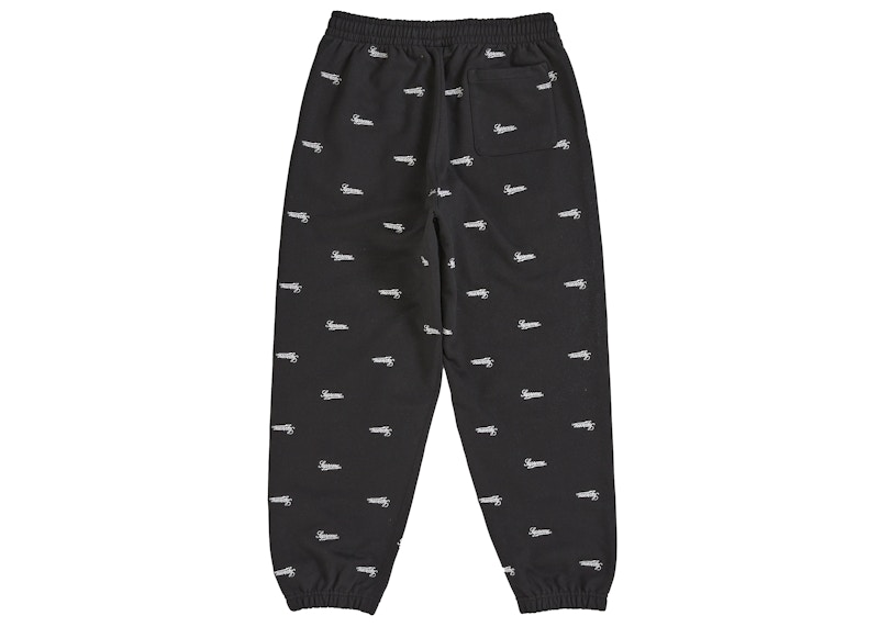 Supreme Repeat Script Sweatpant Black 圖 2