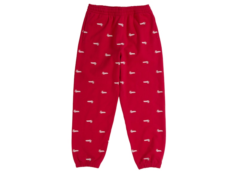 Supreme Repeat Script Sweatpant Red
