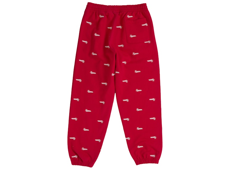 Supreme Repeat Script Sweatpant Red 圖 2