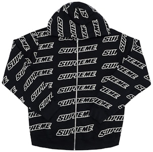Supreme 重複圖案拉鍊連帽黑色運動衫 Buy Supreme 重複圖案拉鍊連帽黑色運動衫