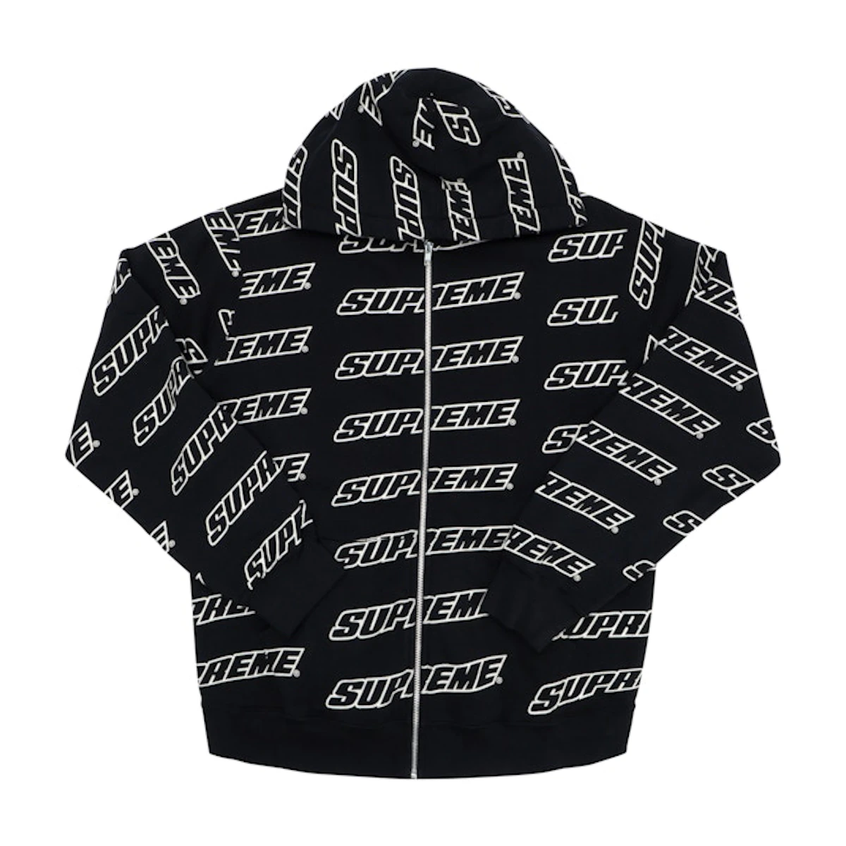 Buy Supreme Repeat Zip Up Hooded Sweatshirt Black Novelship