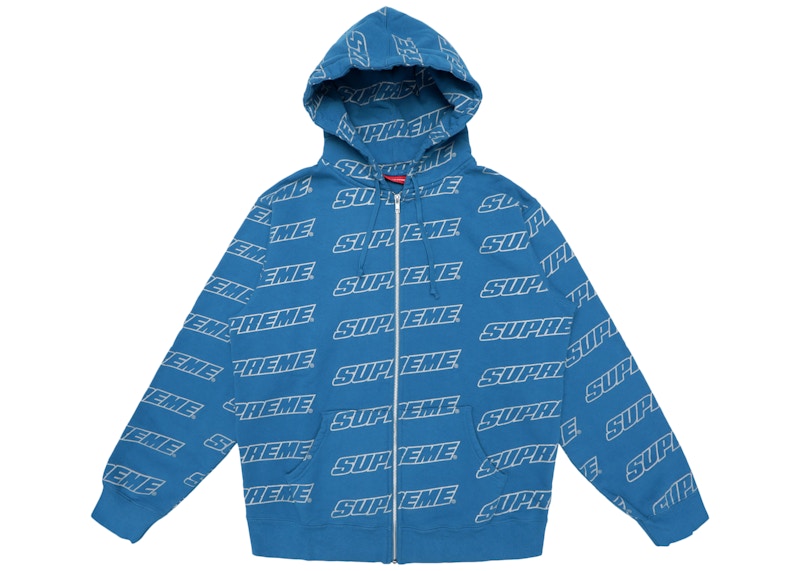 Buy Supreme Repeat Zip Up Hoodie Aqua Tua Sweater