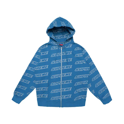 Supreme Repeat Zip Up Hooded Sweatshirt Dark Aqua