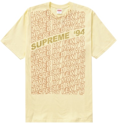 Supreme Respected Tee Pale Yellow Buy Supreme Respected Tee Pale Yellow