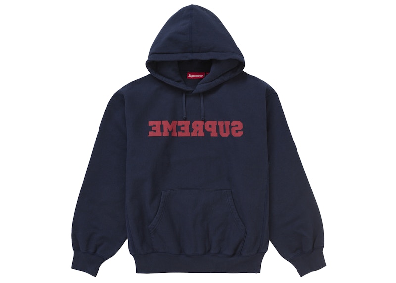Supreme Reverse Hooded Sweatshirt (SS25) Navy