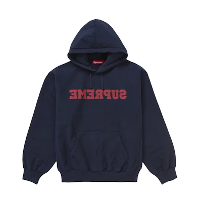 Supreme Reverse Hooded Sweatshirt (SS25) Navy