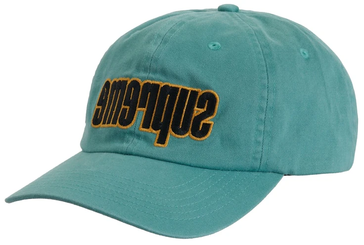 supreme-reverse-logo-6-panel-light-green-fw-21