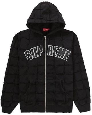 Supreme Reverse Patchwork Zip Up Hooded Sweatshirt Black Buy Supreme Reverse Patchwork Zip Up Hooded Sweatshirt Black