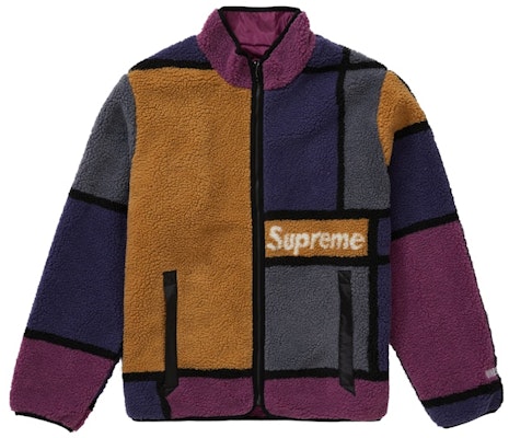 Supreme Reversible Colorblocked Fleece Jacket Purple Buy Supreme Reversible Colorblocked Fleece Jacket Purple