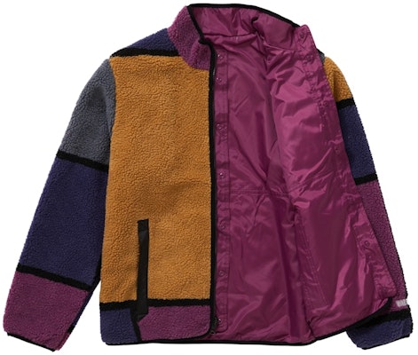Supreme Reversible Colorblocked Fleece Jacket Purple Lookbook Supreme Reversible Colorblocked Fleece Jacket Purple