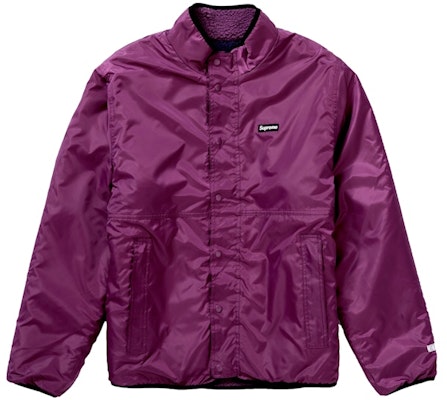 Supreme Reversible Colorblocked Fleece Jacket Purple Shop Supreme Reversible Colorblocked Fleece Jacket Purple
