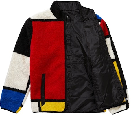 Supreme Reversible Colorblocked Fleece Jacket Red Lookbook Supreme Reversible Colorblocked Fleece Jacket Red