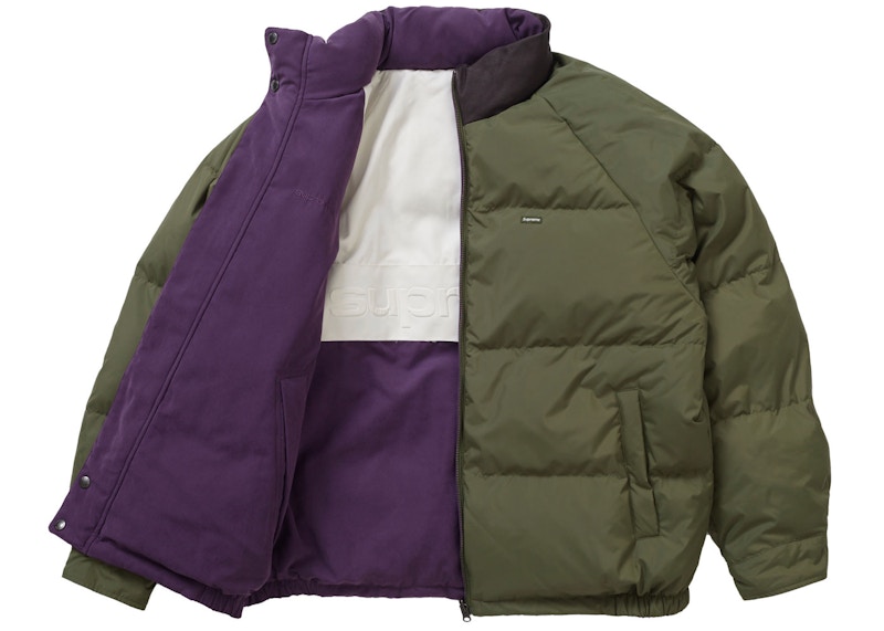Order Supreme紫色可翻转羽绒夹克