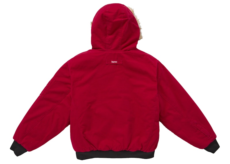Supreme Reversible Faux Fur Hooded Work Jacket Red 圖 3