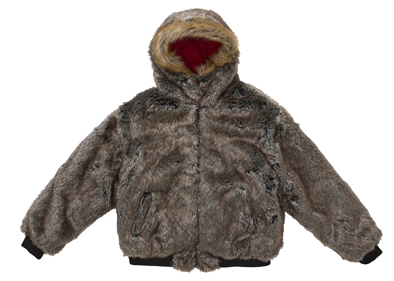 Supreme Reversible Faux Fur Hooded Work Jacket Red 圖 4