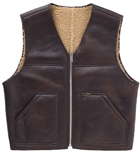 Supreme Reversible Faux Shearling Work Vest Coklat Buy Supreme Reversible Faux Shearling Work Vest Coklat