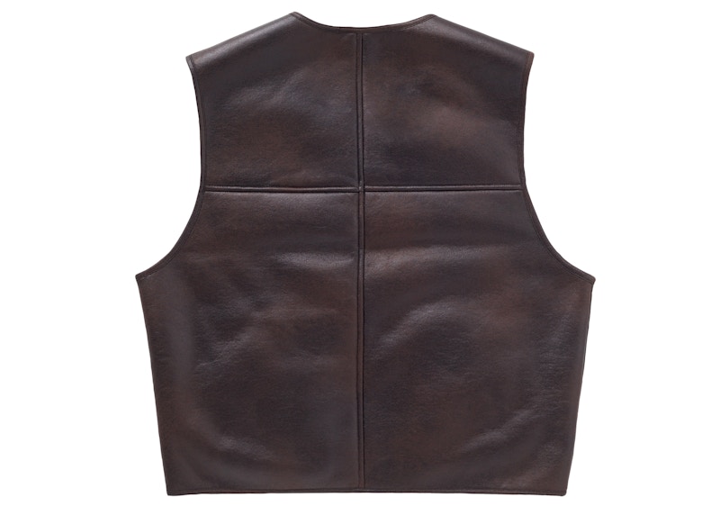 Order シュプリーム リバーシブル フェイク シアリング ワークベスト ブラウン