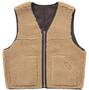 Supreme Reversible Faux Shearling Work Vest Coklat Lookbook Supreme Reversible Faux Shearling Work Vest Coklat