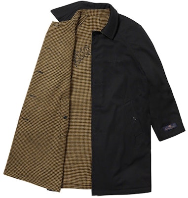 Supreme Reversible Houndstooth Overcoat Black Shop Supreme Reversible Houndstooth Overcoat Black