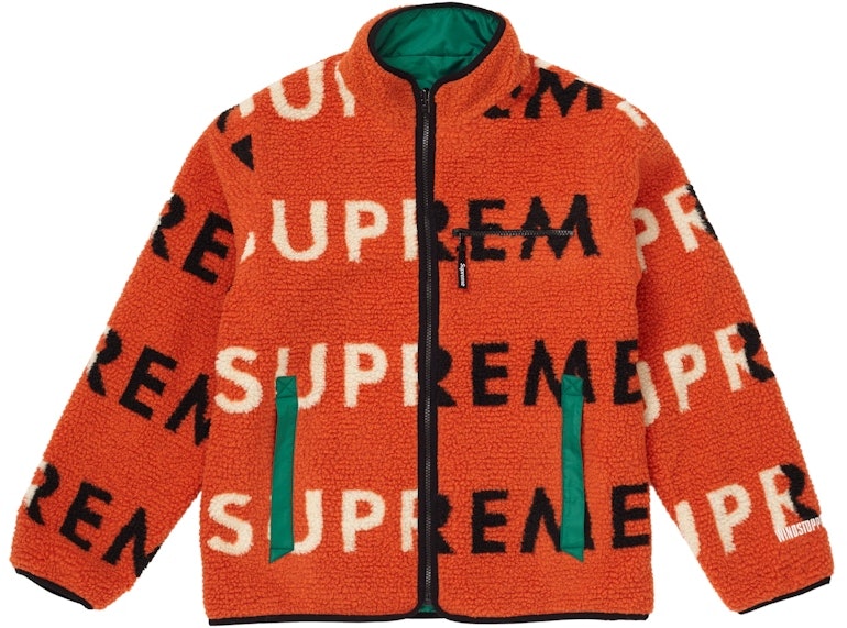 supreme-reversible-logo-fleece-jacket-orange