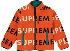 Supreme Reversible Logo Fleece Jacket Orange Supreme Reversible Logo Fleece Jacket Orange