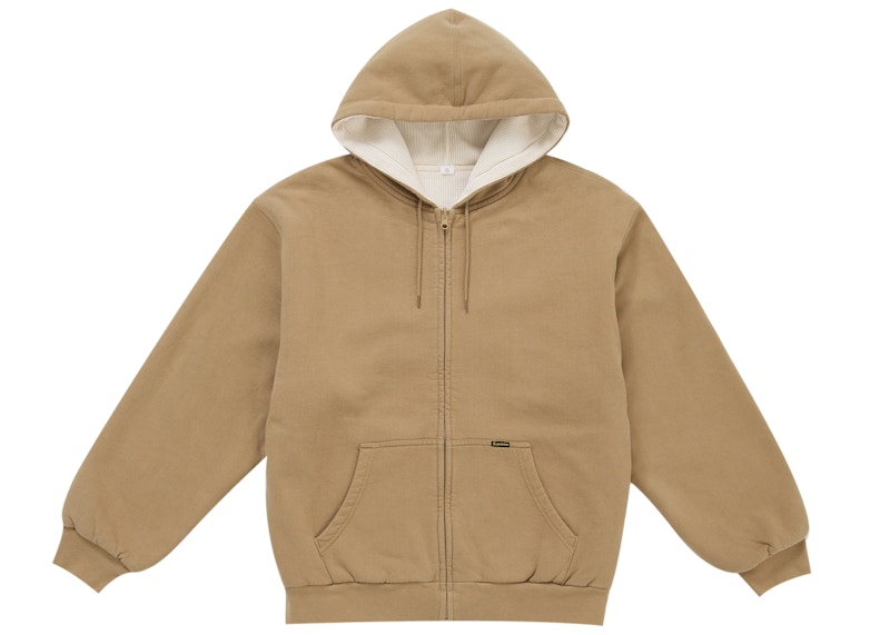Supreme Reversible Work Zip Up Hooded Sweatshirt Brown