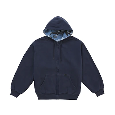 Supreme Reversible Work Zip Up Hooded Sweatshirt Navy
