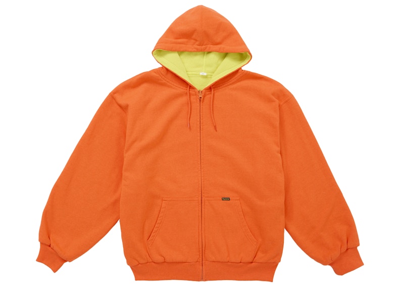 Supreme Reversible Work Zip Up Hooded Sweatshirt Orange
