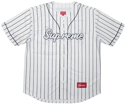 Supreme Rhinestone Baseball Jersey Pinstripe Buy Supreme Rhinestone Baseball Jersey Pinstripe