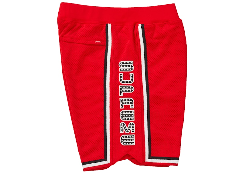 Buy Supreme Rhinestone Basketball Short Red - Novelship