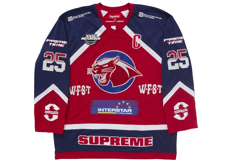 Supreme Rhinestone Hockey Jersey Red