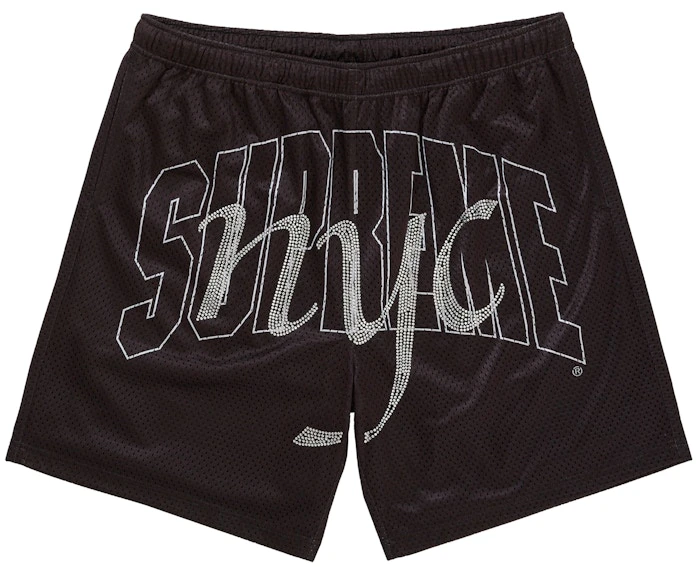 supreme-rhinestone-mesh-short-black