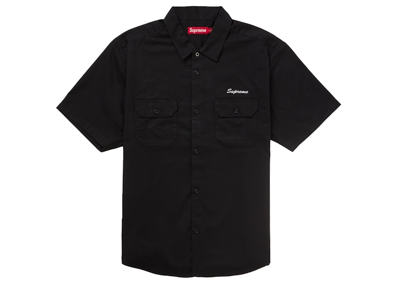 Order 슈프림 라인스톤 핀업 반팔 워크 셔츠 블랙