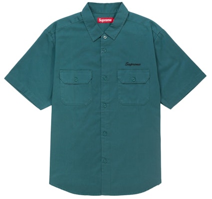 슈프림 라인스톤 핀업 반팔 워크 셔츠 그린 Order 슈프림 라인스톤 핀업 반팔 워크 셔츠 그린