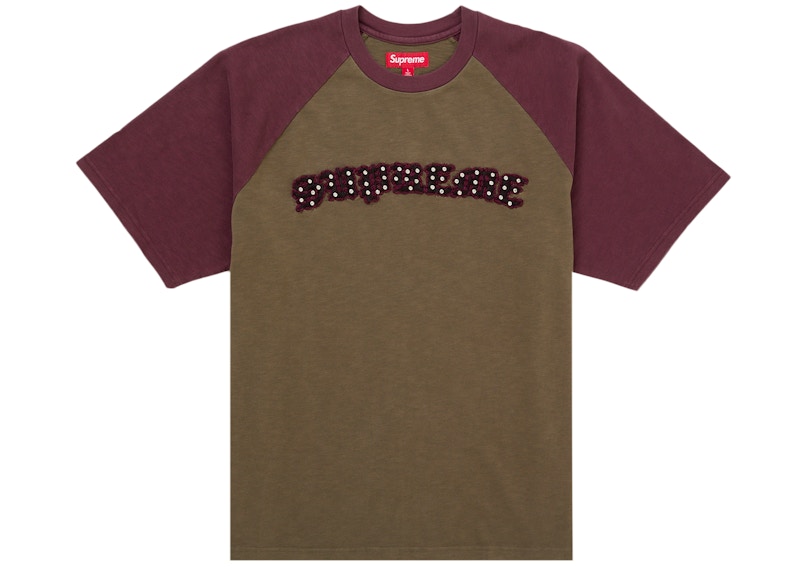 Supreme Rhinestone Raglan S/S Top Olive