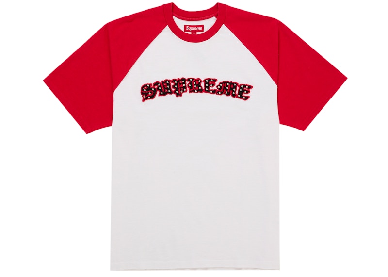 Supreme Rhinestone Raglan S/S Top White