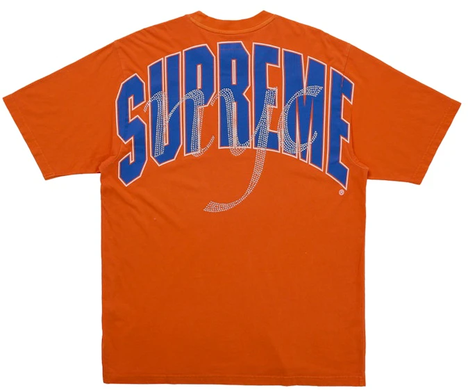 supreme-rhinestone-script-s-s-top-orange