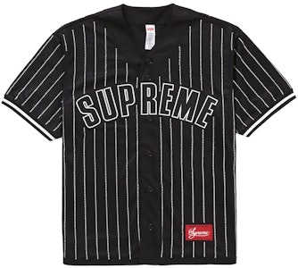 Supreme 水钻条纹棒球衫黑色 Buy Supreme 水钻条纹棒球衫黑色
