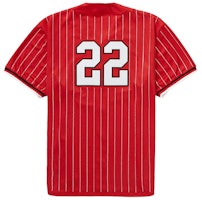 Supreme Rhinestone Stripe Baseball Jersey Merah Order Supreme Rhinestone Stripe Baseball Jersey Merah