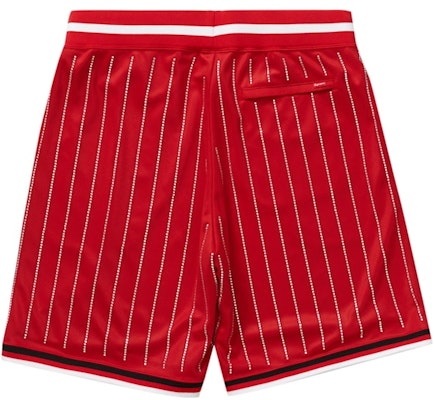 Supreme Rhinestone Stripe Basketball Short Red Order Supreme Rhinestone Stripe Basketball Short Red
