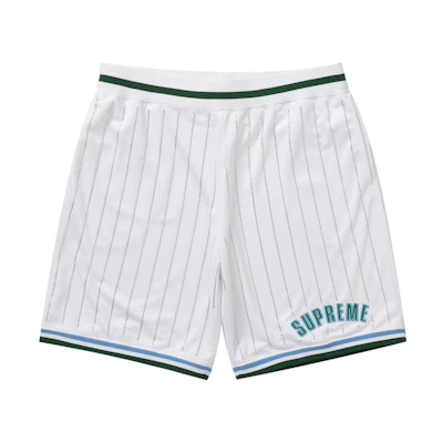 Supreme Rhinestone Stripe Basketball Short White