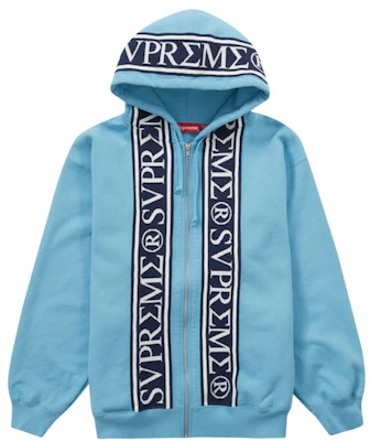 Supreme Roman Zip Up Hooded Sweatshirt Light Blue Buy Supreme Roman Zip Up Hooded Sweatshirt Light Blue