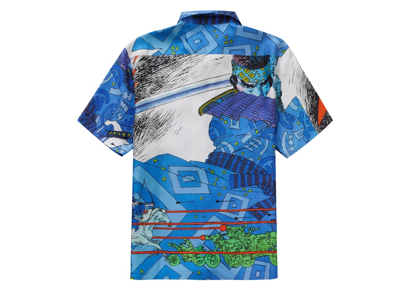 Order Supreme Ronin Silk Kemeja Lengan Pendek Biru