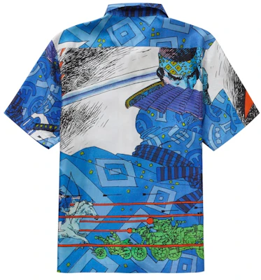 Supreme Ronin Silk Kemeja Lengan Pendek Biru Order Supreme Ronin Silk Kemeja Lengan Pendek Biru