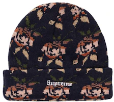 Supreme Rose Jacquard Beanie Navy Supreme Rose Jacquard Beanie Navy