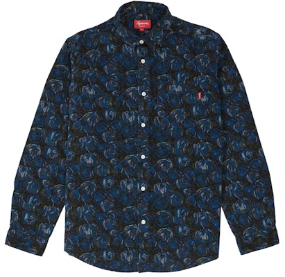 Buy Supreme Roses Corduroy Shirt Blue Novelship