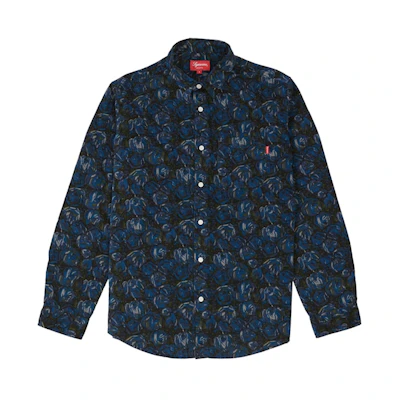 Supreme Roses Corduroy Shirt Blue